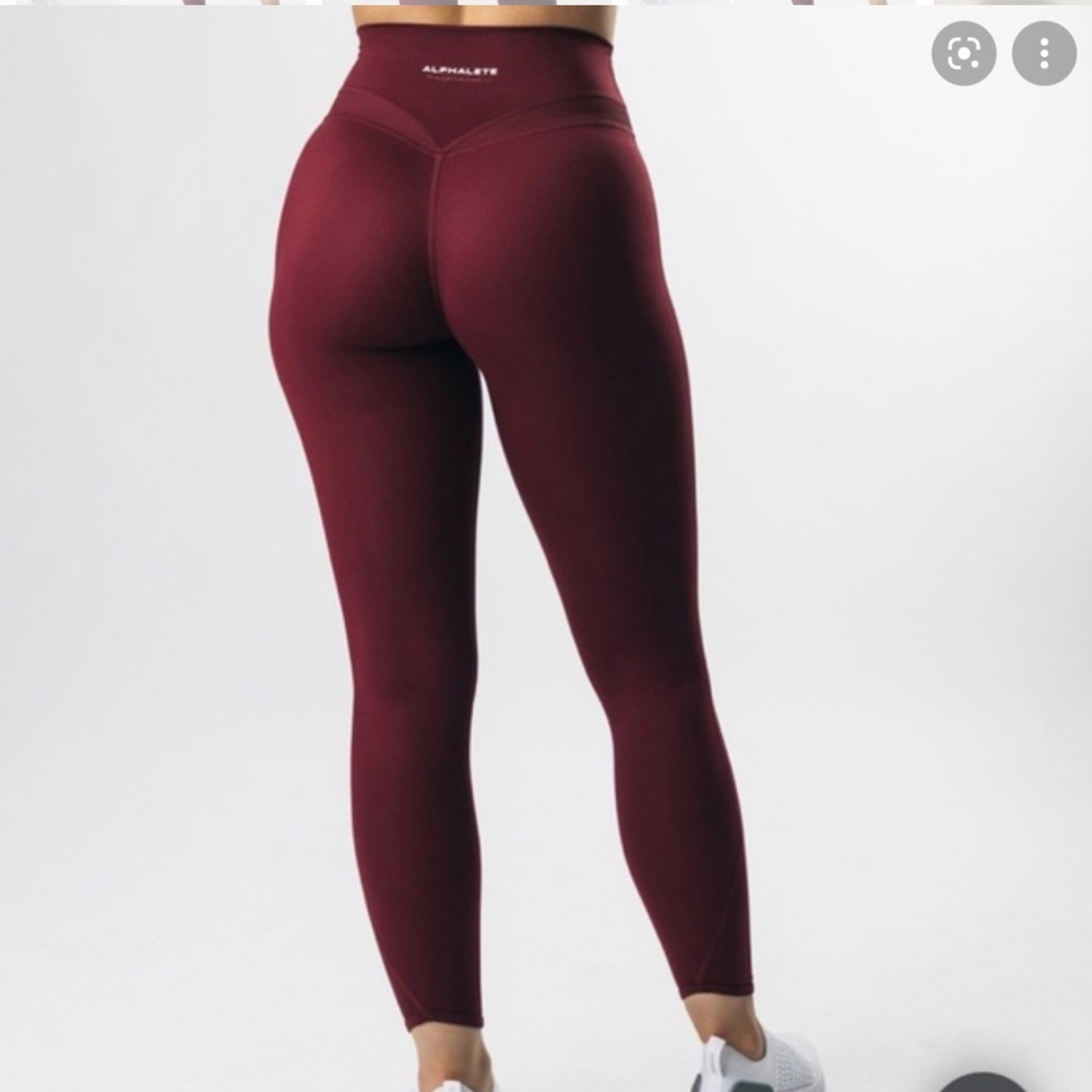 alphalete harmony leggings maroon small